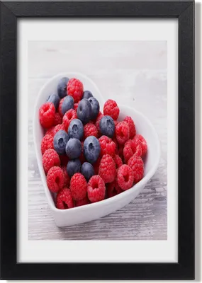 Produktbild von Bild 20x30 MDF-Rahmen, Wandkunst Himbeeren und Blaubeeren