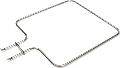 A square-shaped heating element for an oven, made of metal, shown against a white background.