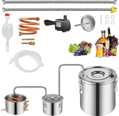 Obrázek produktu pro Destilační přístroj na alkohol Moonshine Still Water 3Gal s barelem Thumper a vodním čerpadlem 8W