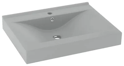 Produktbild von vidaXL Luxus-Waschbecken mit Hahnloch Matt-Hellgrau 60x46 cm Keramik