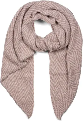 Zdjęcie produktu dla styleBREAKER Damski miękki tkany szalik z zygzakowatym wzorem w asymetrycznym kształcie, ciepły zimowy, stuła 01017129