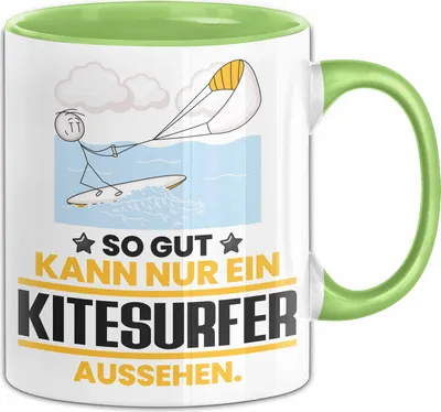 Produktbild von Kitesurfer Geschenk Tasse So Gut Kann Nur Ein Kitesurfer Aussehen Geschenkidee Kaffee-Becher (Grün)