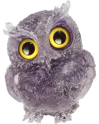 Obrázek produktu pro Soška sovy z pryskyřice, fialová, 6 cm, dekorativní, léčivý kámen, dárek