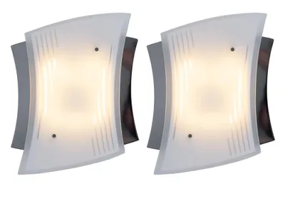 Produktbild von 2er Set Wandleuchte, Metall, Glas satiniert L 31,5 cm