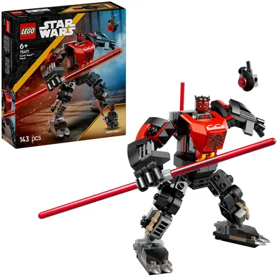 Produktbild von LEGO Star Wars 75411 Darth Maul Mech Bauspielzeug - Spiel- und Ausstellungsfigur mit doppelklingigem roten Lichtschwert und Mini-Figur - Geschenk für Jungen ab 6 Jahren und Fans von The Clone Wars