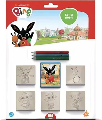 Zdjęcie produktu dla Zestaw pieczątek Bing 5 pieczątek, poduszeczka i 3 kredki