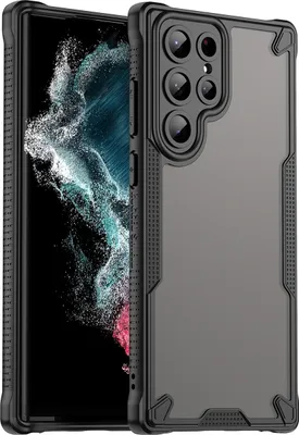 Image de Etui de protection pour Samsung Galaxy S22 Ultra, dos mat translucide, étui TPU noir