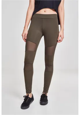 Obrázek produktu pro Dámské leginy Urban Classics Ladies Tech Mesh Leggings dark olive - 4XL