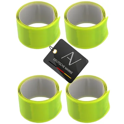 Produktbild von AVANA Reflektierendes Schnapparmband Reflektor Armband Joggen Radfahren Kinder Hosenschutz Klatscharmband 4er-Set