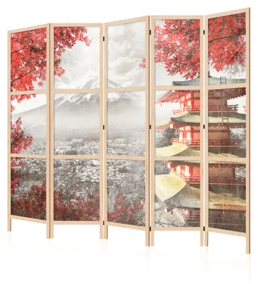 Produktbild von LUMASOUL Paravent einseitig, Paravent Raumteiler fur Innen, Motiv Städte Japanisch, 225x172 cm