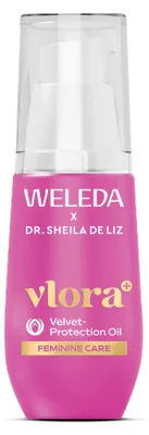 Produktbild von Weleda Vlora+ Velvet Protection Oil, Intimöl, Weiblich, 30 ml, Pumpenflasche, Feuchtigkeitsspendend, Box
