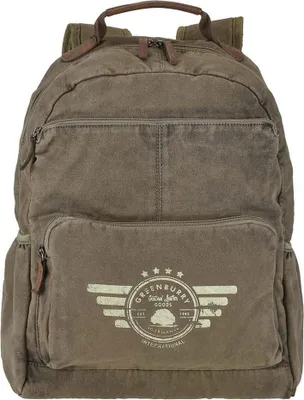 Produktbild von Greenburry Rucksack Canvas BackPack XL Vintage Aviator khaki mit Notebookfach