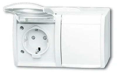 Obrázek produktu pro Busch-Jaeger 2084-0-0723, CEE 7/3, 2P+E, Bílá, IP44, 250 V, 16 A