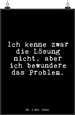 Produktbild von Mr. & Mrs. Panda Bild Ich kenne zwar die... DIN A4 - Schwarz - Geschenk, Lösung, drucke, Sprüche, Problemlösung, Männer, Onkel, Plakat, Wandbild, Problem, wanddeko
