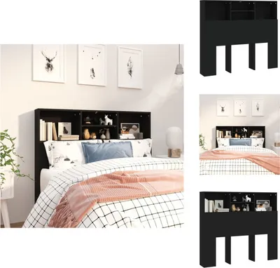 Obrázok produktu pre vidaXL Čelo postele s policami čierne 120x19x103,5 cm - Čelo a nohy