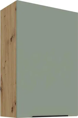 Obrázok produktu pre Vysoká horná skrinka LUNARA - šírka 60 cm, zelená / dub artisan