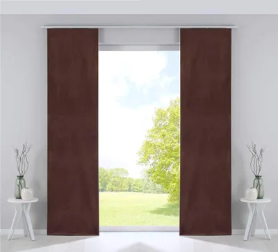 Paneelgordijnen Set 2er, Verdunkelung, Taupe, 245x60 cm