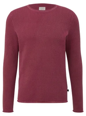Produktbild von s.Oliver weicher gemusterter Baumwoll-Strickpullover mit Rundhalsausschnitt