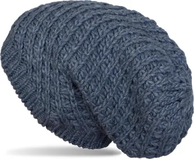 Produktbild von styleBREAKER Uni Strick Beanie Mütze grob gestrickt, Slouch Longbeanie, Grobstick Winter Strickmütze 04024158