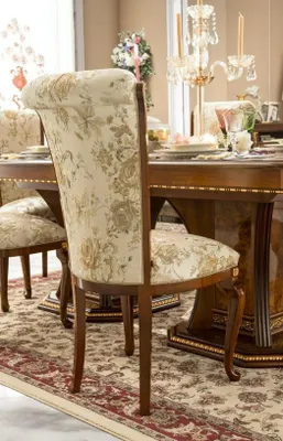 Produktbild von Garnitur Esszimmer Set Vitrine Tisch 6x Stuhl Kommode Spiegel Barock Neu 10tlg.