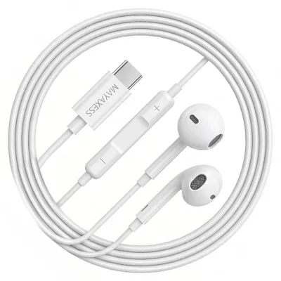 Produktbild von Mayaxess, USB-C Kopfhörer mit Mikro für Galaxy A34, Weiß
