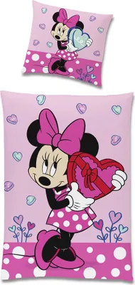 Produktbild von Minnie Mouse Herz Bettwäsche Biber / Flanell