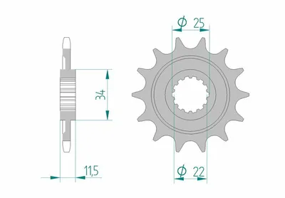 Produktbild von AFAM Stahl Standard Ritzel vorne - 520