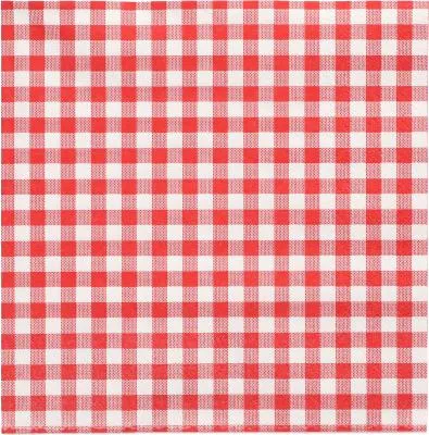 Produktbild von Servietten, 3-lagig 1/4-Falz 33 cm x 33 cm rot "Vichy Karo"
