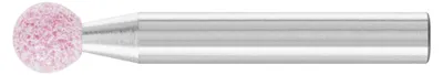 Image de Meule sur tige Pferd grain 46 EK diamètre 8mm rond diamètre de tige 6mm forme sphérique dureté 0 rose (AR) - 31705274