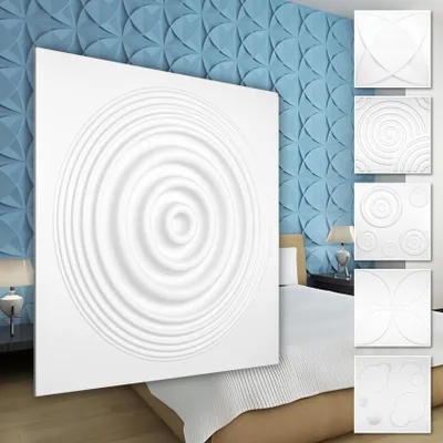 Zdjęcie produktu dla Panele ścienne 3D z PVC - białe okładziny ścienne o trójwymiarowym wyglądzie - motywy spiralne