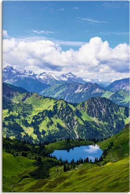 Produktbild von ARTland Leinwandbild Nebelhorn bei Obersdorf Alpen Seealpsee Größe: 60x90 cm