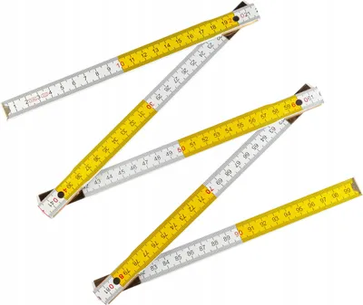 Image de Mètre pliant en bois 1m jaune et blanc Polax
