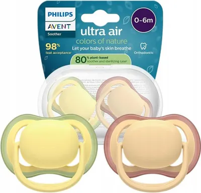 Produktbild von Philips AVENT Schnuller SCF087/07 ultra air, Klassischer Babyschnuller, Kieferorthopädisch, Silikon, Junge/Mädchen