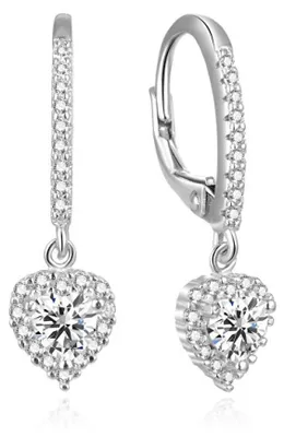 Produktbild von Romantic heart silver earrings AGUC2584L