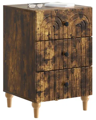 Immagine prodotto di vidaXL Comodino in legno impiallacciato noce, 43x41x66,5 cm