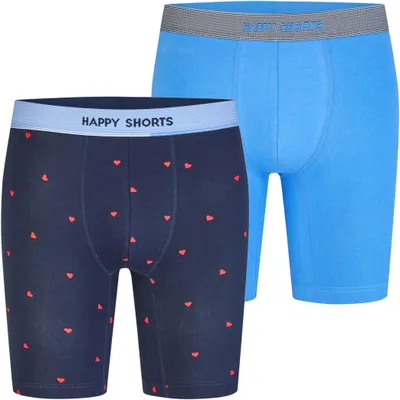 Produktbild von Happy Shorts Herren Langer Boxer Jersey 2-Pack hearts - Größe L