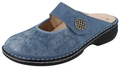 Produktbild von FINN COMFORT FinnStretch Asinara Damen Clog blau Nubukleder - Größe: 38