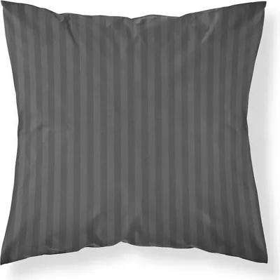 A pillowcase with vertical stripes.