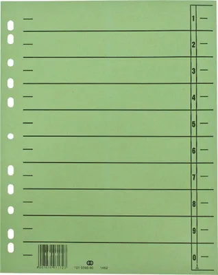 Produktbild von Trennblatt oeco 1454 A4 230g Karton grün 100 Stück Packung mit 10 Stück