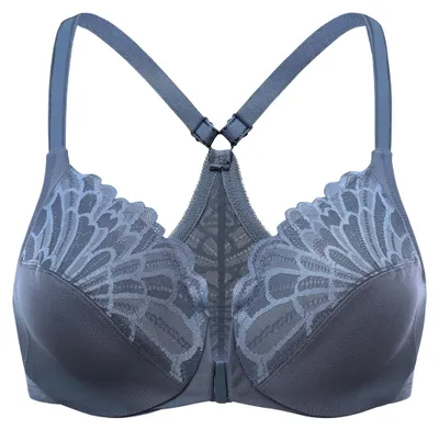 Produktbild von BH für Damen mit Bügel – Ungefütterte Cups – Vorderverschluss – Racerback-Design – Zierelemente an den Säumen – Natürliche Form – Bügel-BH