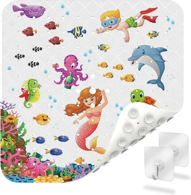 Produktbild von Duschmatte Antirutsch 53x53 cm, Inklusive Aufhängesystem, BPA-frei, Schimmelresistent, Maschinenwaschbar