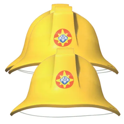Produktbild von Amscan 9902189, Karnevalskostüm-Hut, Fireman, Papier, Grau, Gelb, 223 mm, 114 mm