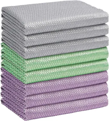 Produktbild von Mikrofaser Glasreinigungstücher 8er Set, fusselfrei, 30x30 cm, für Fenster, Spiegel, Edelstahl