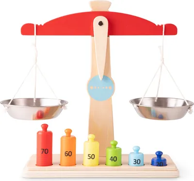 Produktbild von Spielzeugwaage für Kinder zum spielerischen Lernen von Gewichten und Mengen