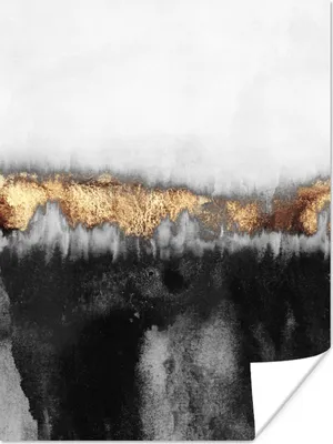 Produktbild von MuchoWow® Poster Gold - Chic - Abstrakt 90x120 cm - Wohnzimmer
