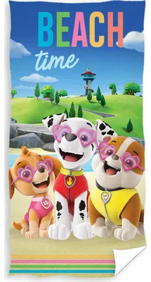 Produktbild von Kinderbadetuch 70x140 PAW PATROL Hunde BAUMWOLLE