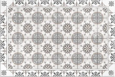 Produktbild von Florale Kreise ornamentales Mosaik – Vinylteppich – 150x225 cm – Outdoor Teppich – Terrasse – Wetterfest – Modern