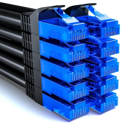 Produktbild von deleyCON 0,25m CAT6 Netzwerkkabel Set U-UTP RJ45, 10 Stück - Schwarz