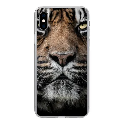 Produktbild von MuchoWow® Handyhülle Schutzhülle Hülle für iPhone Xs Tiger - Nahaufnahme - Tier Silikon Softcase Handy Hülle - Handytasche