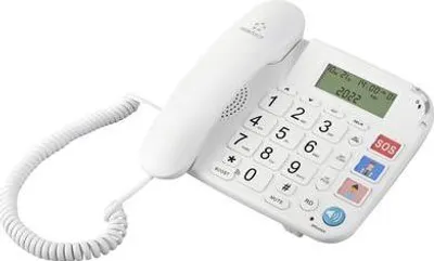 Obrázok produktu pre Renkforce RF-DP-400 Schnurgebundenes Seniorentelefon Freisprechen LC-Display Weiß (RF-5239504)